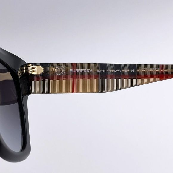 Burberry BE4364 KITTY 39428G Sunglasses Black Gray Square Unisex